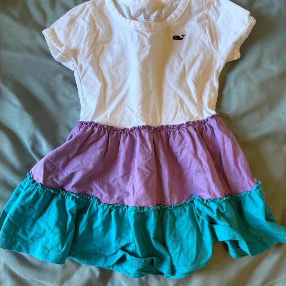 Vineyard Vines tri color Dress with Whale Logo